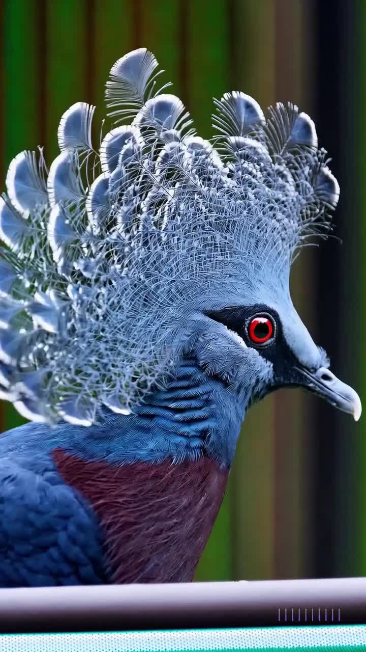 Victoria crowned pigeon Vertical Video by Sora AI