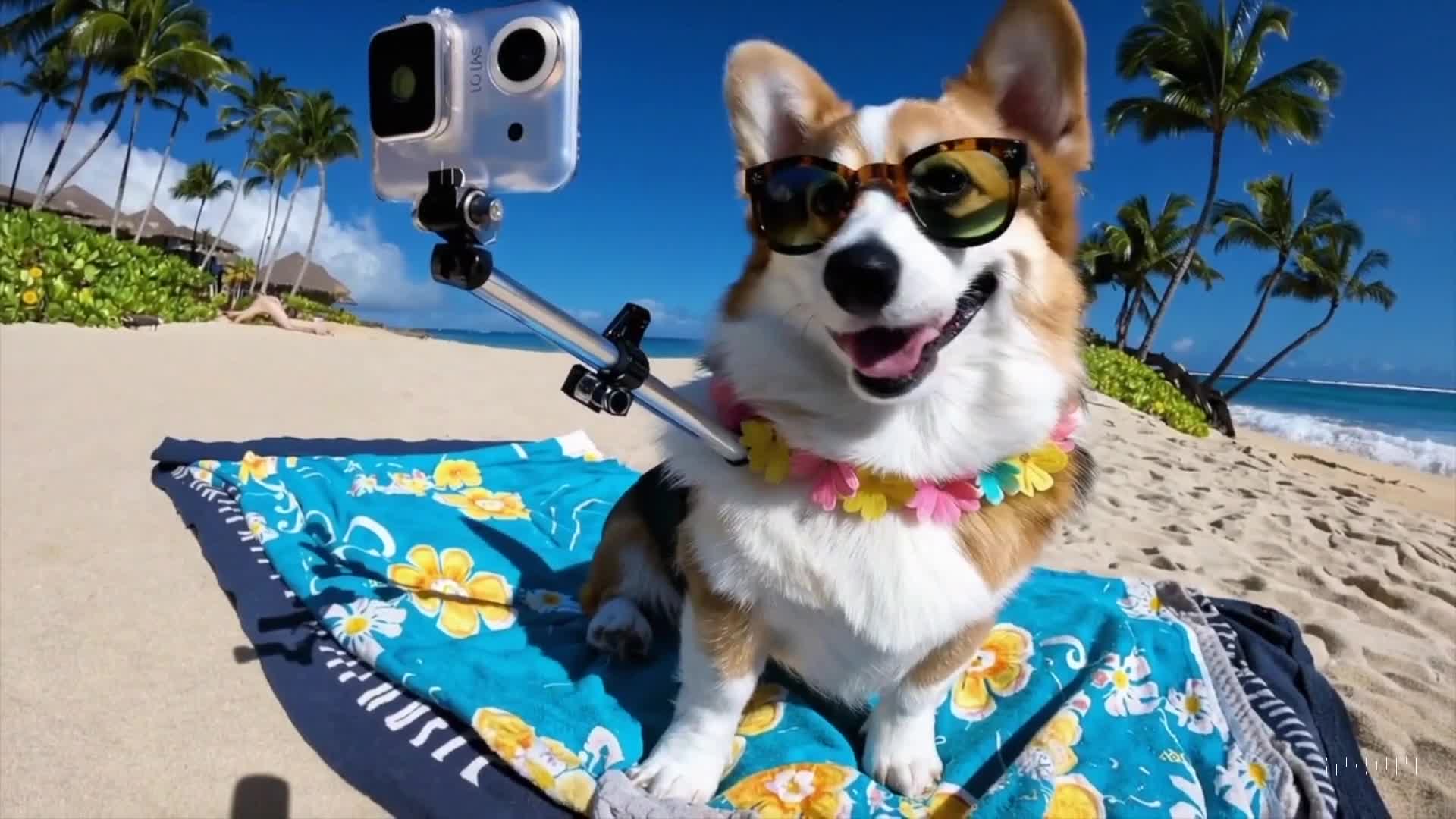 Corgi vlogging in Maui