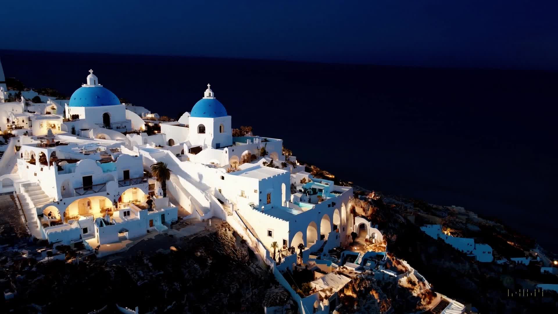 Santorini during the blue hour