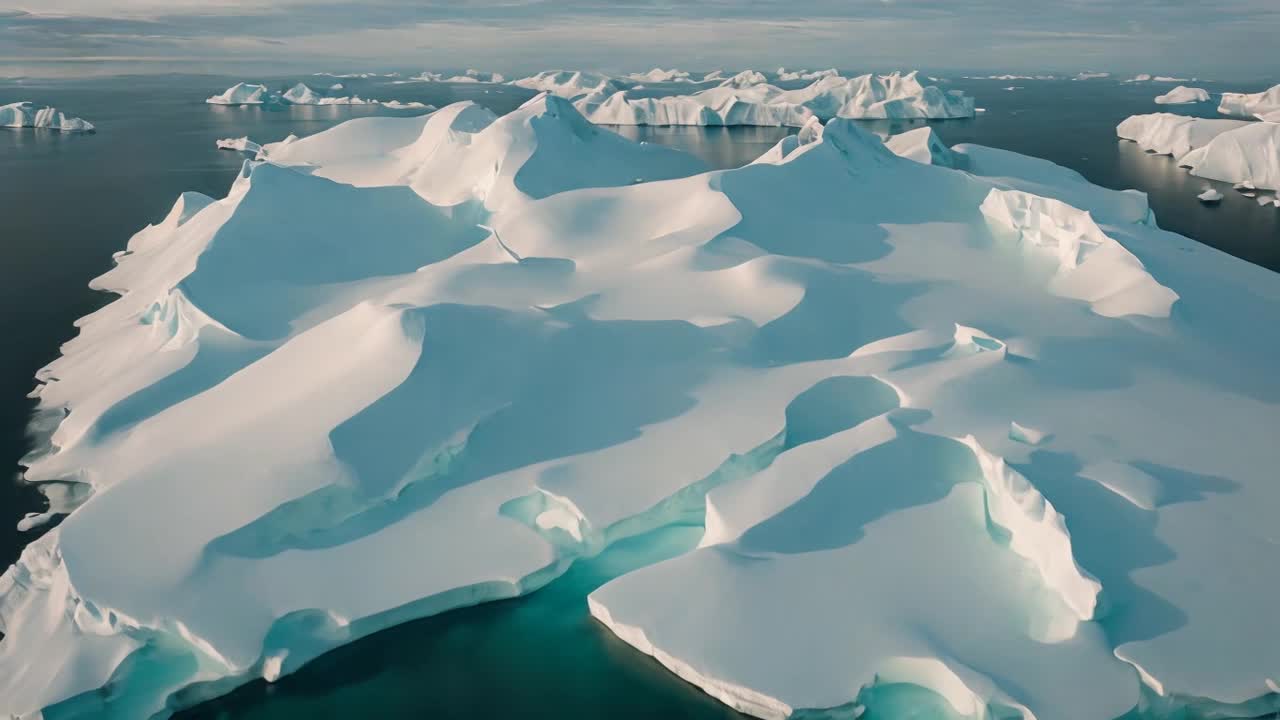 Icebergs drone shot