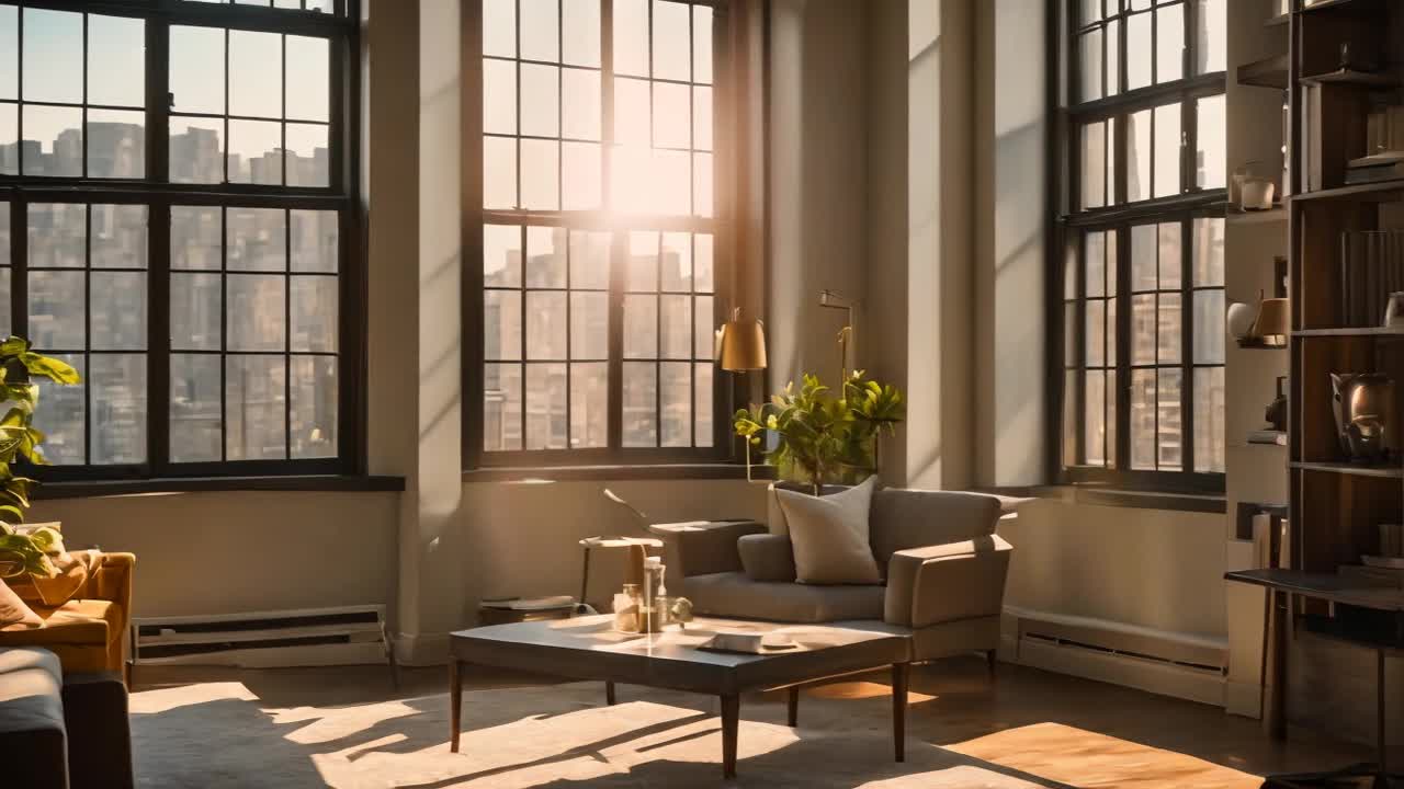 New York City loft in afternoon