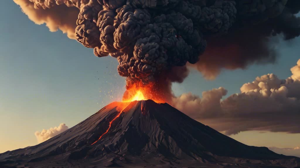 Volcano erupting