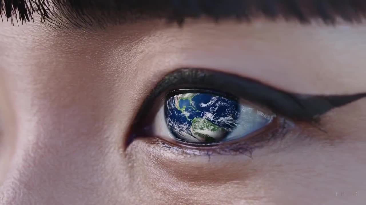 Woman's eyes as Earth