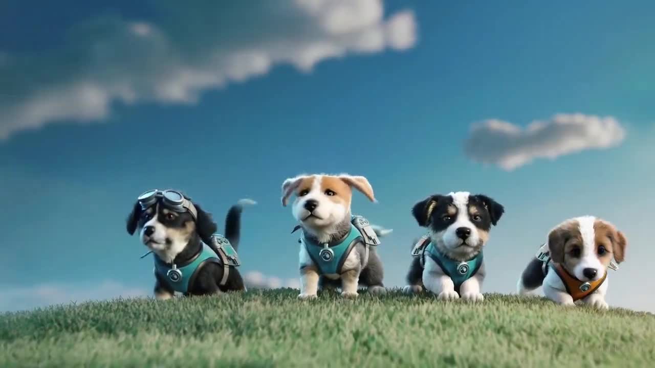 Puppies exploring Sky Ruins