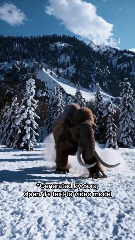 Mammoths on the snow