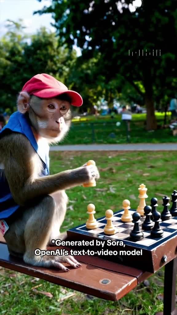 Monkey playing chess