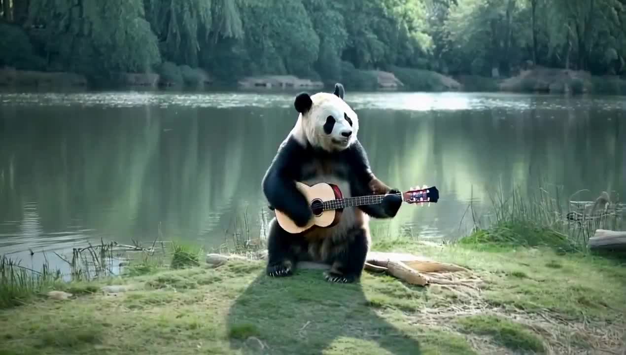 Panda playing guitar (VIDU)