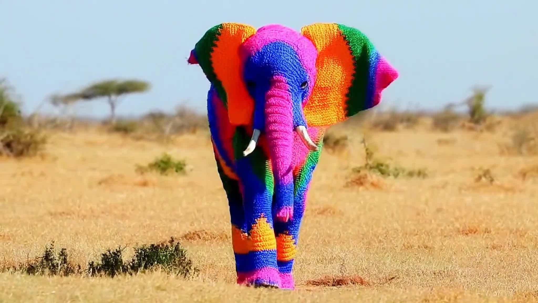 Crochet elephant (Google Veo)